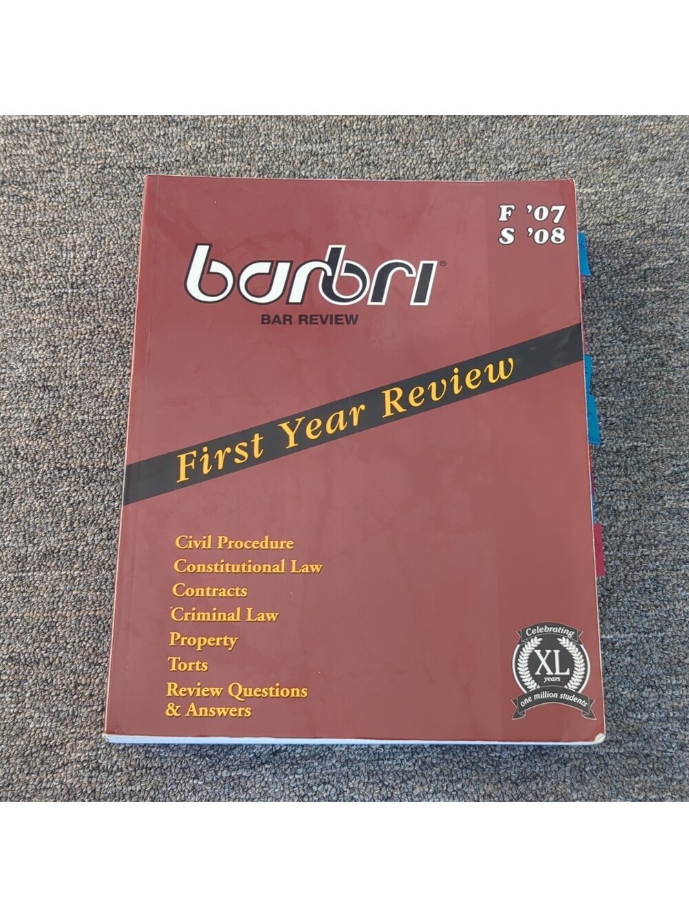 Barbri Bar Review First Year Review F '07 S'08 Civil Procedure Paperback